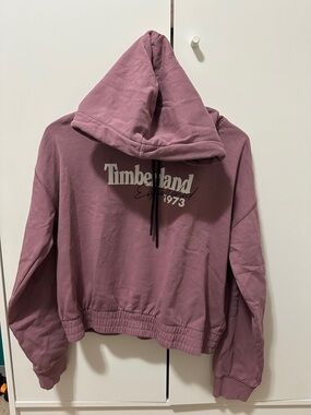 Timberland Dusty Mauve Hooded Crop Sweatshirt